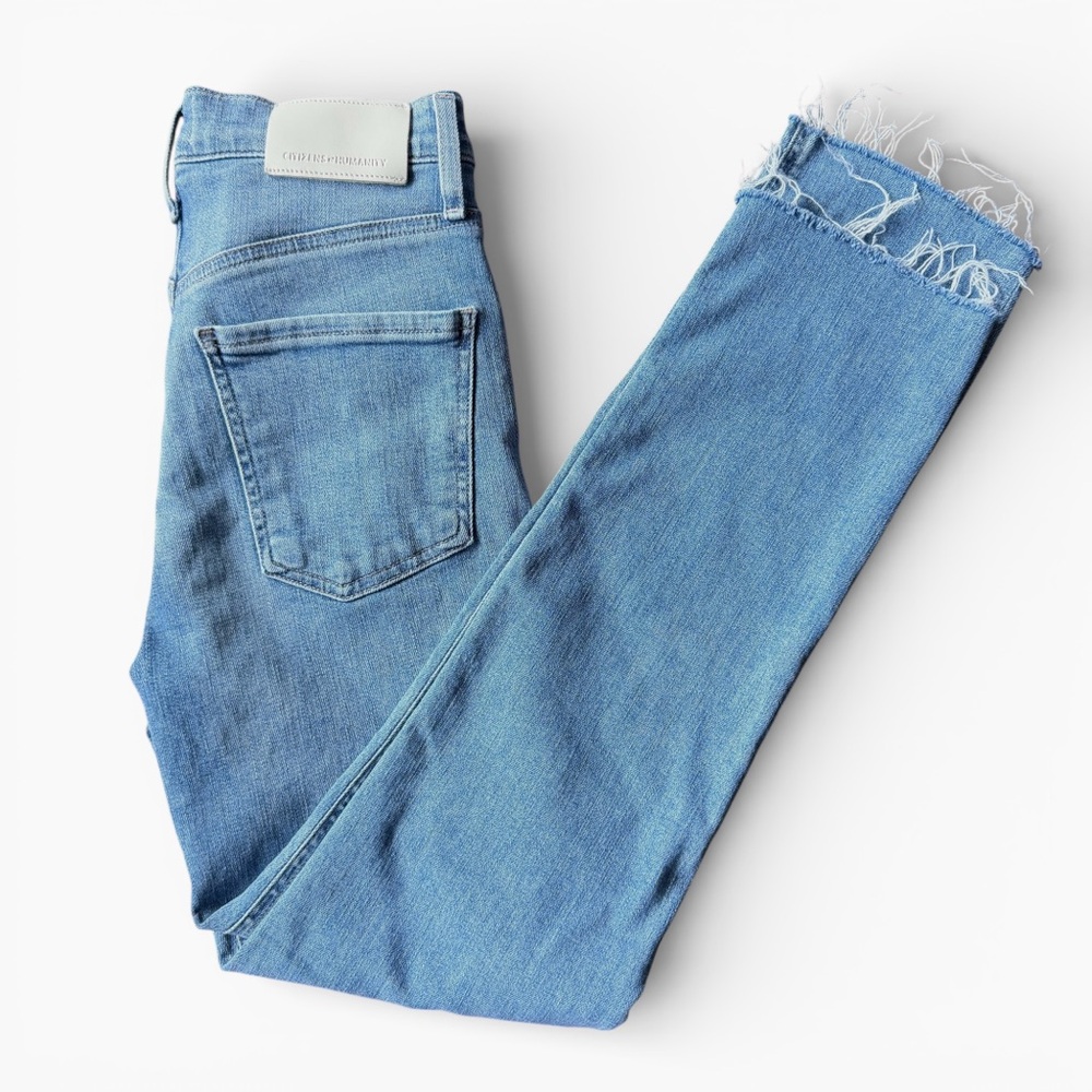 Citizens of Humanity Isola Crop Straight Leg Jeans Raw Hem - 24 - Picture 4 of 13